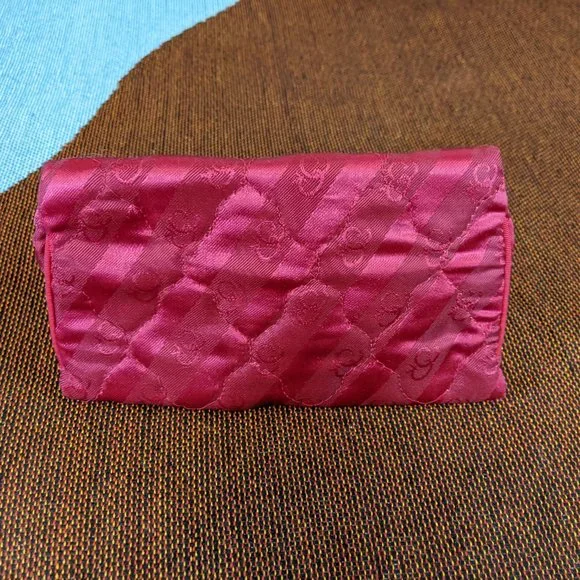 Vintage Oscar de la Renta Vintage Silk Clutch Mirrored Cosmetic Bag Organizer - Picture 5 of 5